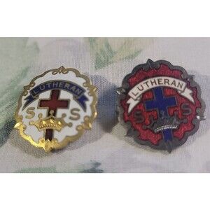 Lutheran Sunday School Pins, Lutheran Church, Pinbacks